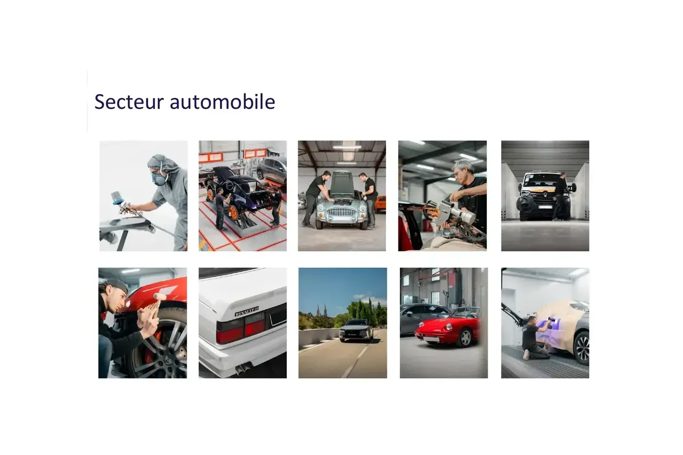 Planche de photos du secteur automobile réalisées par BICPOM